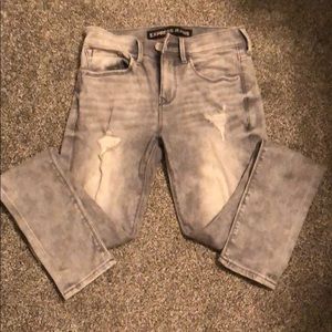 Express light grey ripped jeans